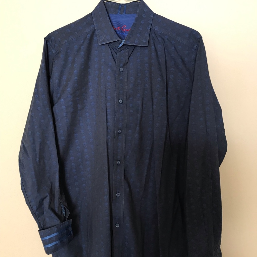 Robert Graham Navy Button-Down Casual Shirt